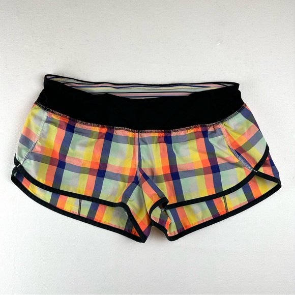 lululemon athletica Pants - Lululemon Speed Short Sea Wheeze Plaid Running Active Workout